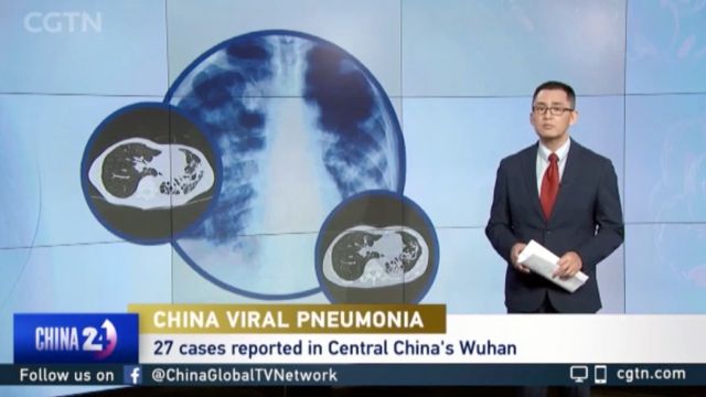 Emissora CGTN noticia 27 casos de 'pneumonia viral'